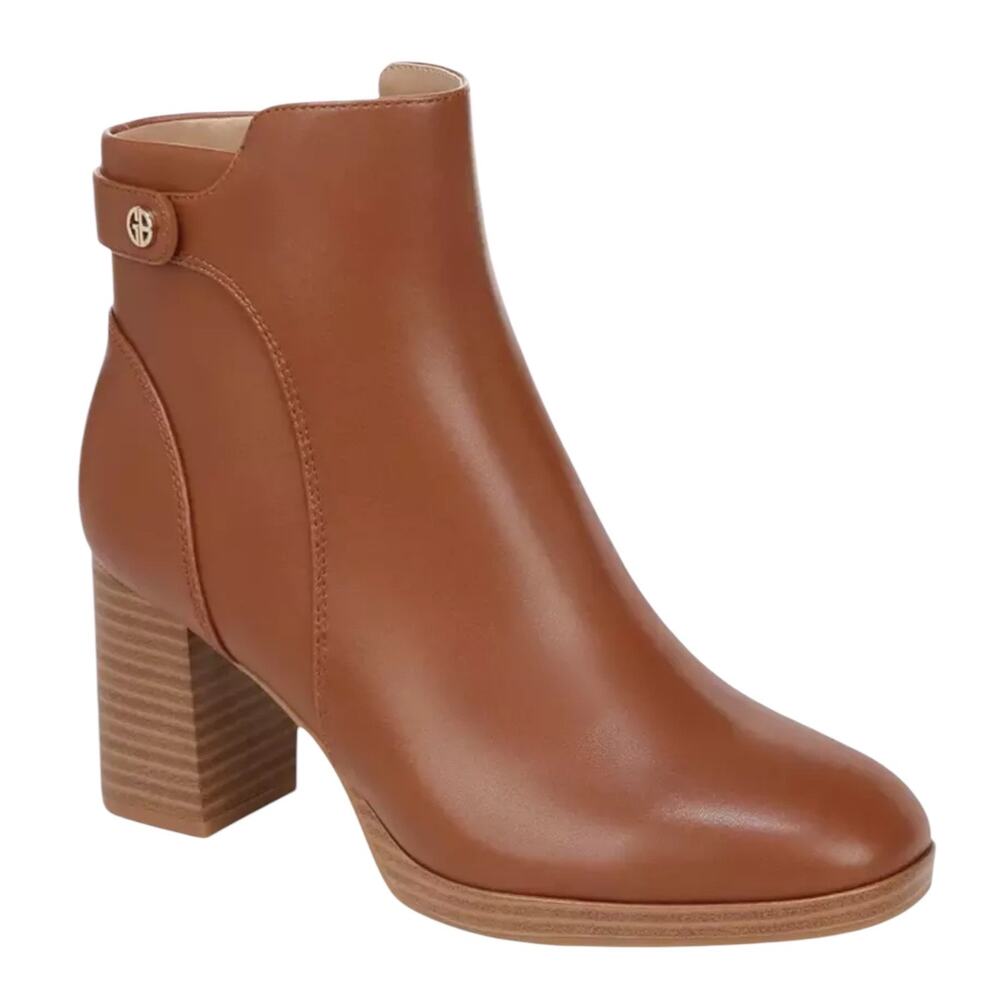 Giani Bernini Women's Trumann Block Heel Dress Booties Tan Size 5